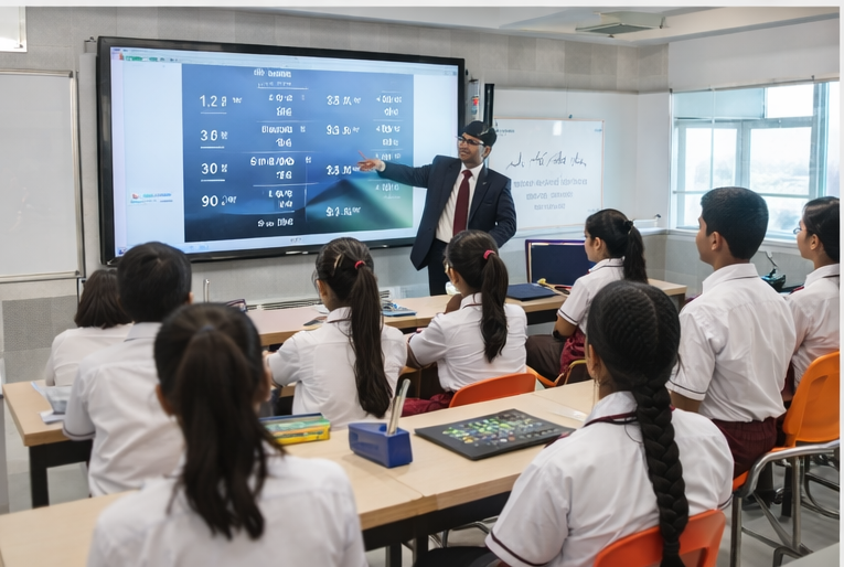 Students learning together in an interactive classroom