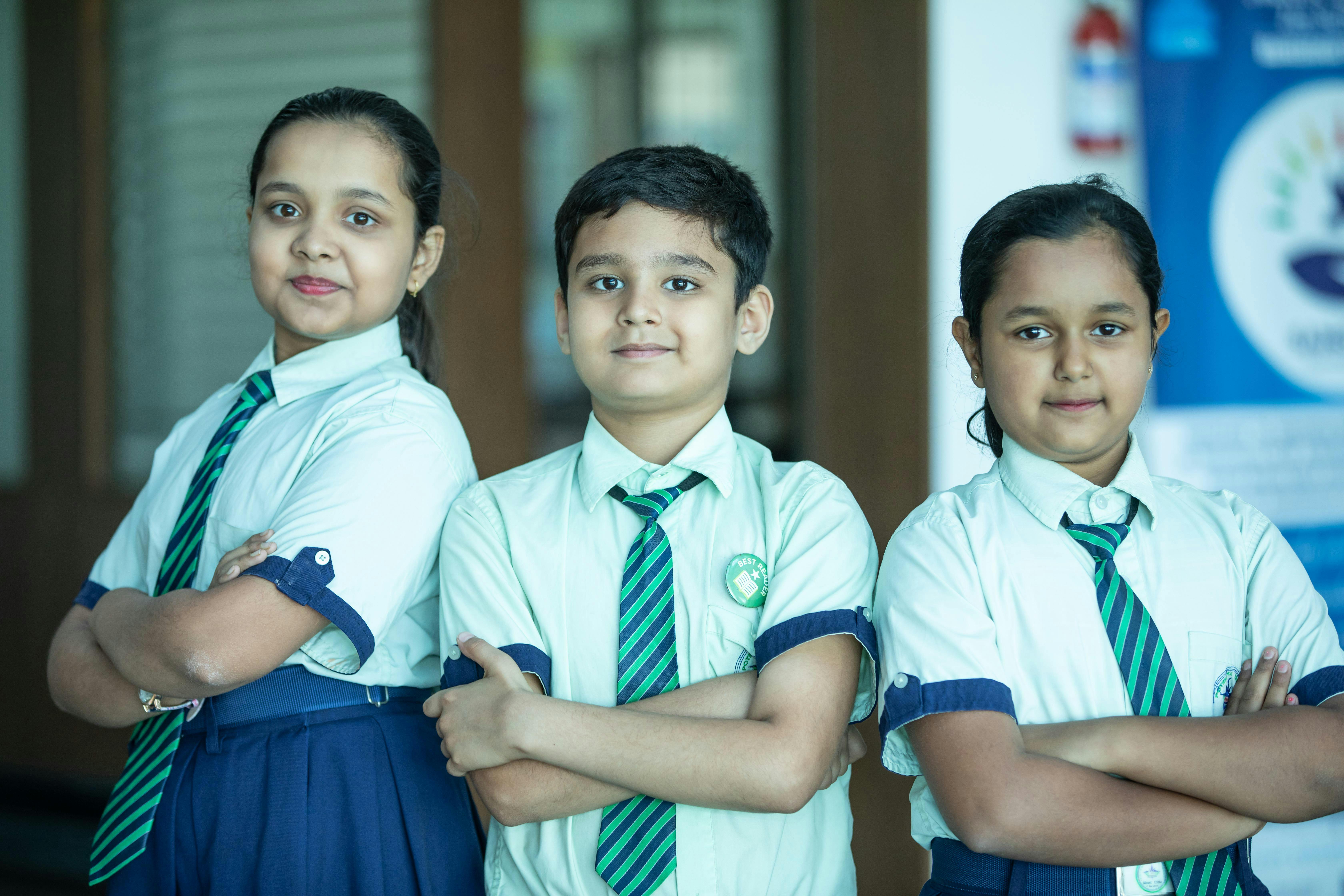 R. K. Mission School students in uniform